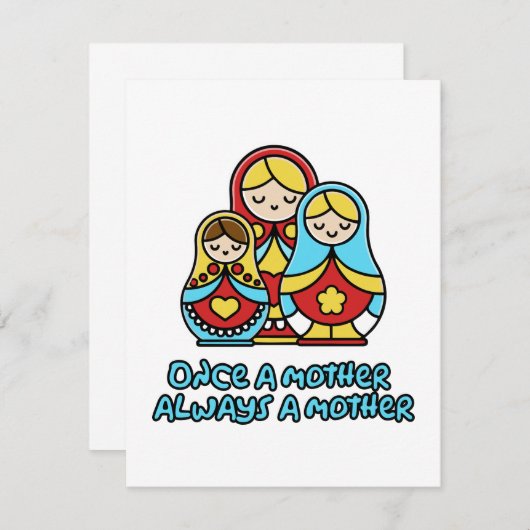 Einmal Mutter, immer Mutter Mitteilungskarte (Vorne/Hinten)