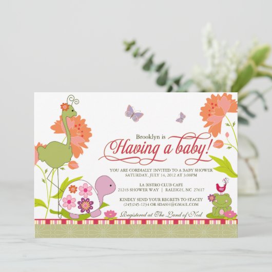 Einmal nach einer Teich-Babyparty-Einladung Einladung (Stehend Vorderseite)