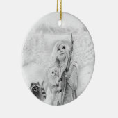 Einmal nach einer Winter Verzierung Keramikornament (Rechts)