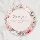 Einmal pinkfarbene Prinzessin-Baby-Dusche Geschenkanhänger (Rückseite)