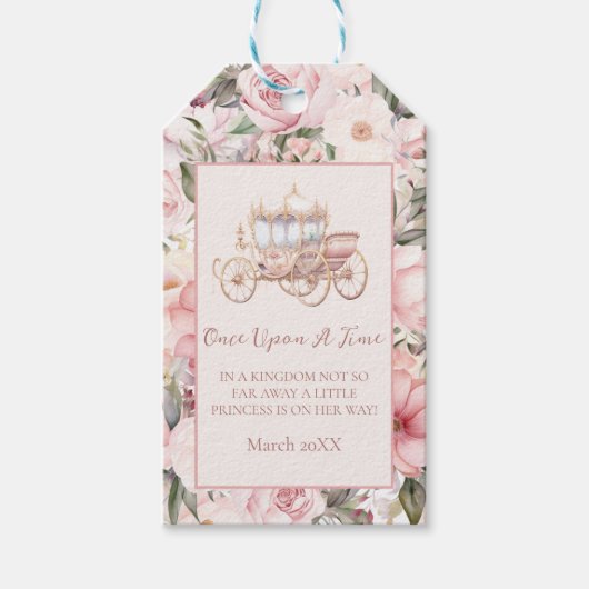 Einmal pinkfarbene Prinzessin-Baby-Dusche Geschenkanhänger (Vorderseite)