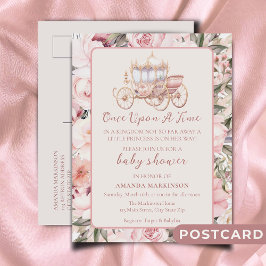 Einmal pinkfarbene Prinzessin-Baby-Dusche Postkarte