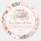 Einmal pinkfarbene Prinzessin-Baby-Dusche Runder Aufkleber (Vorderseite)