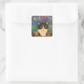 Einmal Quadratischer Aufkleber (Tasche)