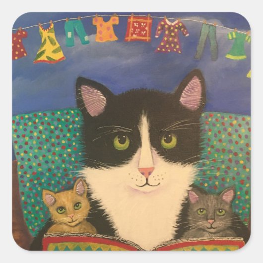 Einmal Quadratischer Aufkleber (Vorderseite)