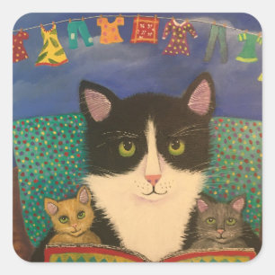 Einmal Quadratischer Aufkleber