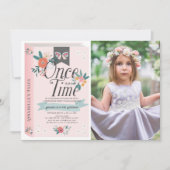 Einmal Rosa Foto am Geburtstag Einladung (Vorderseite)