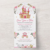Einmal rosa Märchenschloss Kinderdusche All In One Einladung (Innen Boden)