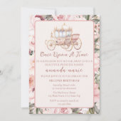 Einmal rosa Prinzessin zum Geburtstag Einladung (Vorderseite)