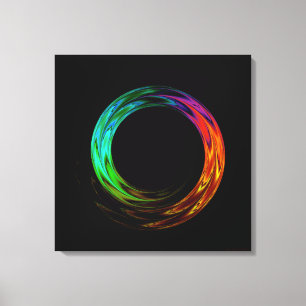 Einmal um Fraktal Art Wrapped Canvas Leinwanddruck