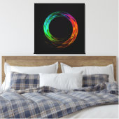 Einmal um Fraktal Art Wrapped Canvas Leinwanddruck (Insitu (Schlafzimmer))