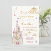 Einmal von einer Zeit, Prinzessin Geburtstag Einla Einladung (Stehend Vorderseite)