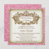 Einmal war Prinzessin Geburtstagspartei Einladung (Vorne/Hinten)