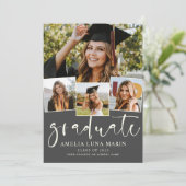 Einmalfoto-Modern Graduierung Einladung (Stehend Vorderseite)