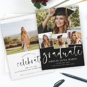 Einmalfoto-Modern Graduierung Einladung