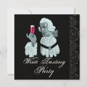 EINMALIERTER WEIN PARTY Damask, Champagner Einladung