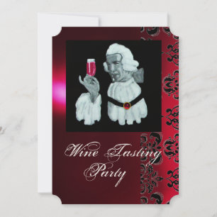 EINMALIERTER WEIN PARTY Damask, Champagner Einladung