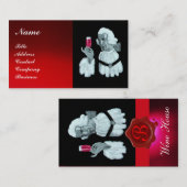 EINMALIERTES PARTY, ROTES WAX SIEGEL, Pearl Visitenkarte (Vorne/Hinten)