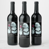 EINMALIERTES PARTY, schwarz Weinetikett (Flaschen)