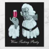 EINMALIERTES PARTY, schwarz Weinetikett (Einzelnes Label)