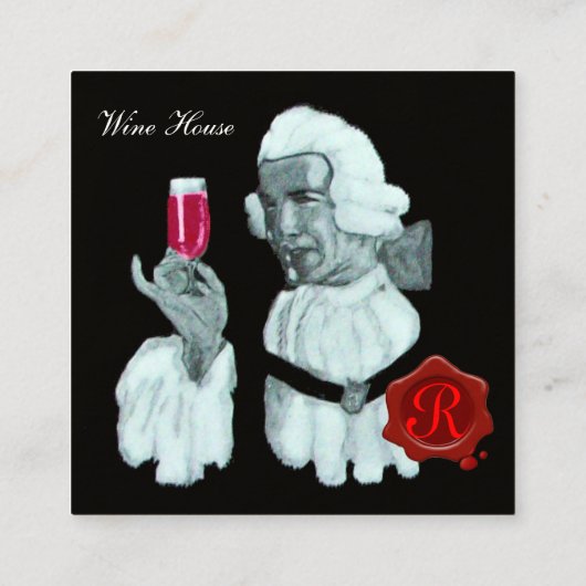 EINMALIERTES WEINGESTEUERTES PARTY, ROT-WAX-SIEGEL QUADRATISCHE VISITENKARTE (Rückseite)