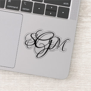 Einmalige 3-Buchstaben-Initialen für Monogramm-ben Aufkleber