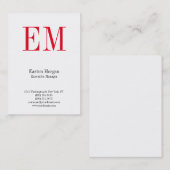 Einmalige, berufliche rote Monografie Visitenkarte (Vorne/Hinten)