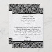 Einmalige Black Damask Wedelkarte Einladung (Vorne/Hinten)