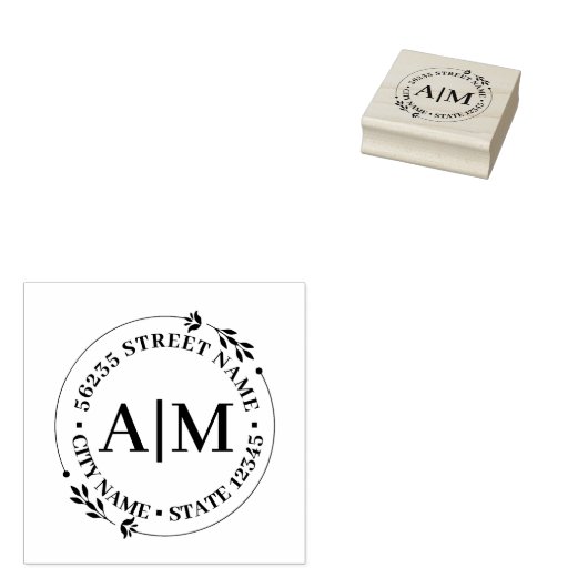 Einmalige botanische Rücksendeadresse Gummistempel (Stempel)