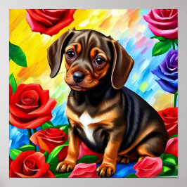 Einmalige Dackel Puppy Dog Druckkunst Poster