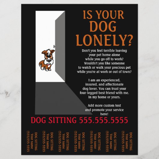 Einmalige Dog Sitting.Sitter.Service.Business Flyer (Vorne)