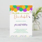 Einmalige Einladung zum 1. Geburtstag (Stehend Vorderseite)