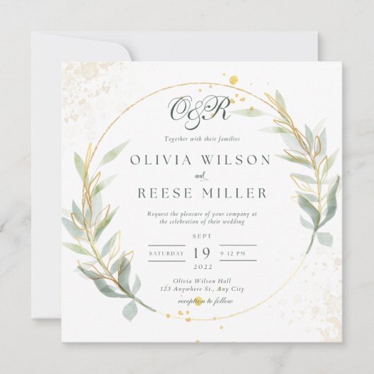 Einmalige Einladung zur Hochzeit (Vorderseite)