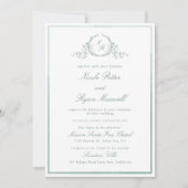 Einmalige, hellgrüne Wasserfarbenhochzeit Einladung (Vorderseite)