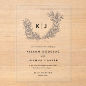 Einmalige Hochzeit Acryleinladungen (Vorderseite)