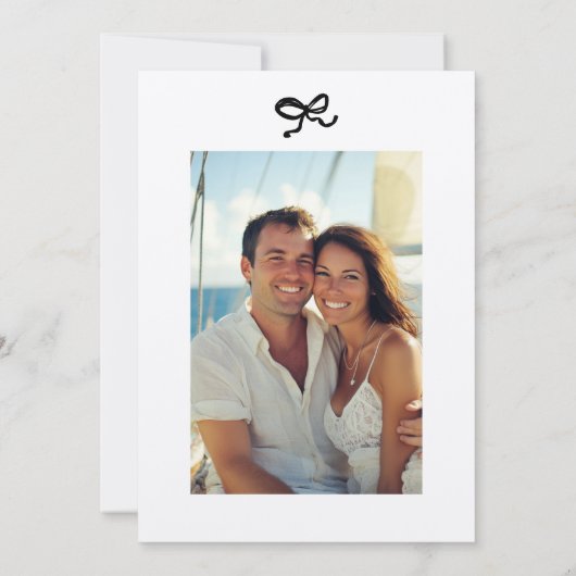 Einmalige Hochzeit des handgezogenen Schwarzen Wap Save The Date (Rückseite)