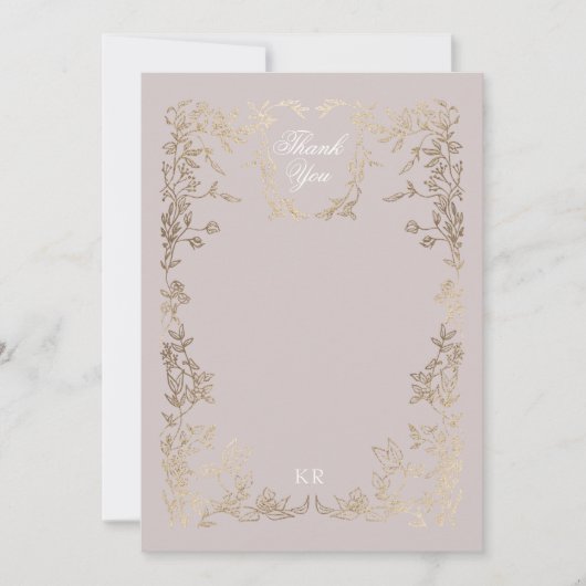 Einmalige Hochzeit des klassischen Wappen Dankeskarte (Vorderseite)