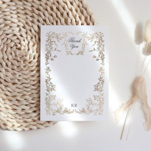 Einmalige Hochzeit des klassischen Wappen Dankeskarte