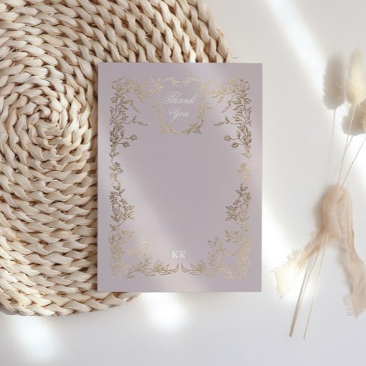 Einmalige Hochzeit des klassischen Wappen Dankeskarte