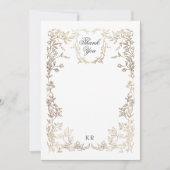 Einmalige Hochzeit des klassischen Wappen Dankeskarte (Vorderseite)