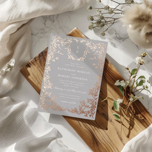 Einmalige Hochzeit des klassischen Wappen Folieneinladung