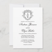 Einmalige Hochzeit des Schwarz-Weiß-Wappen Einladung (Vorderseite)