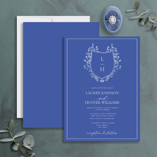 Einmalige Hochzeit des Wappen der klassischen Wild Einladung