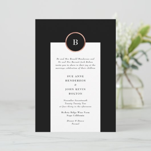 Einmalige Hochzeit mit dem Gold Foil Circle Einladung (Stehend Vorderseite)