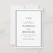 Einmalige Hochzeit mit schwarzer Grenze speichern  Einladung (Vorderseite)