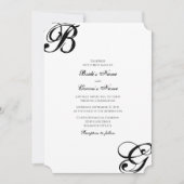 Einmalige Hochzeit mit Schwarzweiß-Script Einladung (Vorderseite)