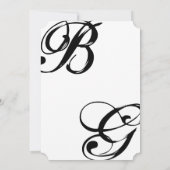Einmalige Hochzeit mit Schwarzweiß-Script Einladung (Rückseite)