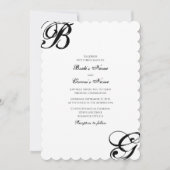 Einmalige Hochzeit mit Schwarzweiß-Script Einladung (Vorderseite)