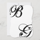 Einmalige Hochzeit mit Schwarzweiß-Script Einladung (Rückseite)