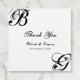 Einmalige Hochzeit mit Schwarzweiß-Script Geschenkanhänger